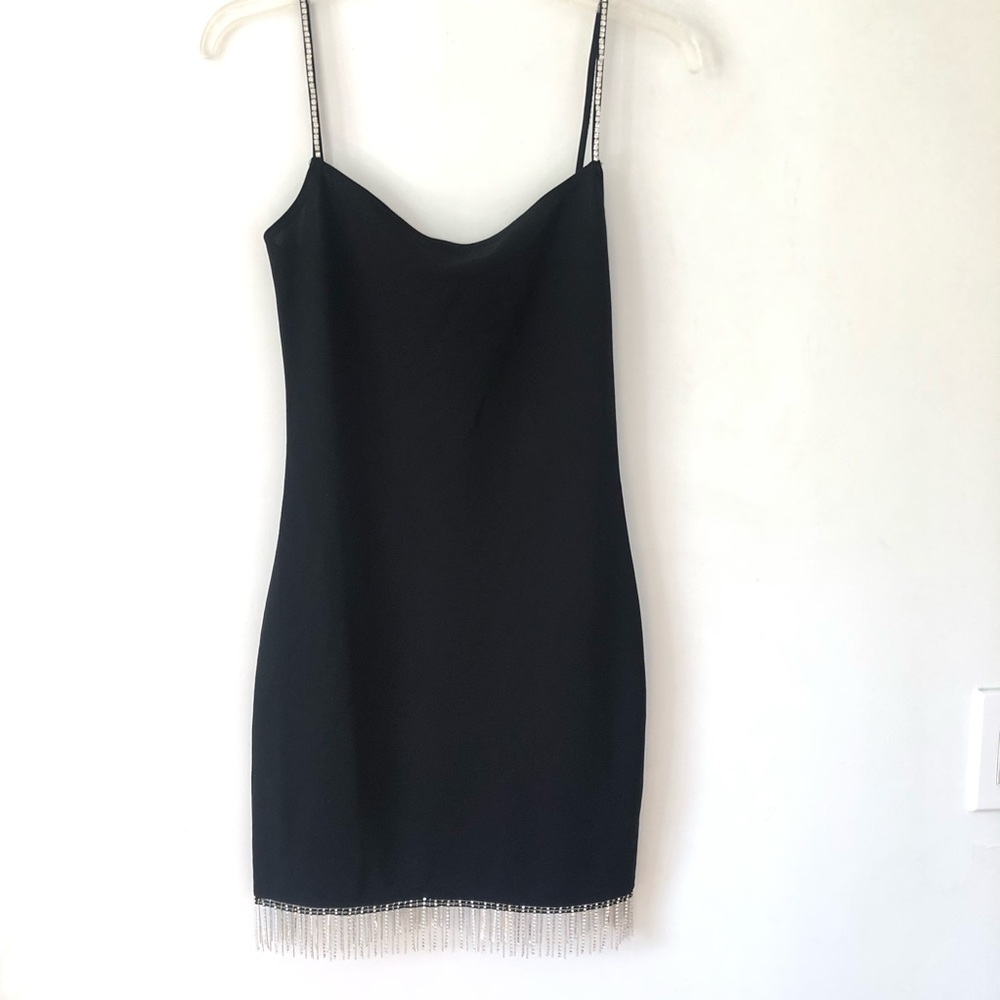 Princess Polly Black Rhinestone Trim Mini Dress 4
